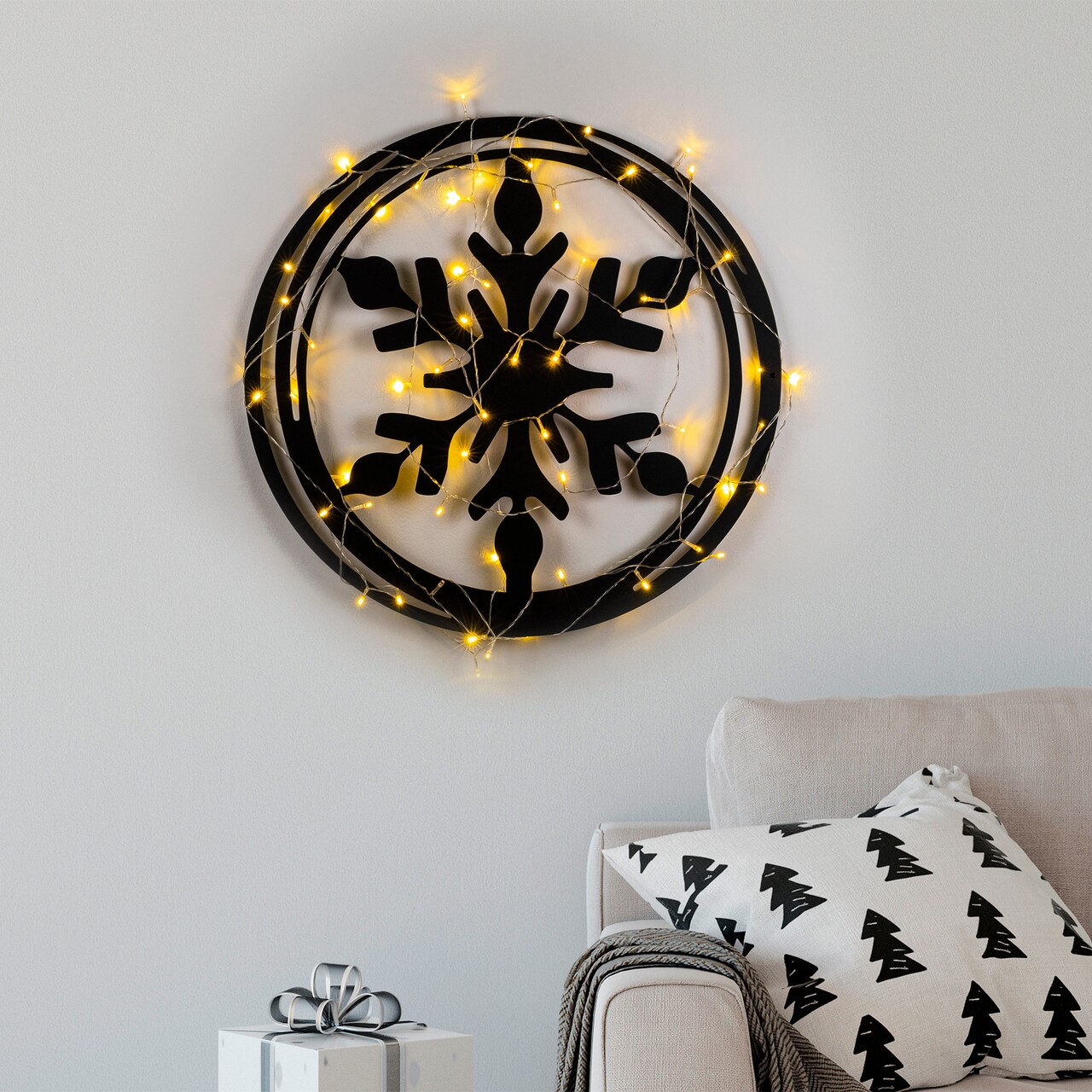 Decoratiune de luminoasa XMASBLACK-020, Tanelorn, 62x56 cm, metal, negru - 1 | YEO