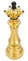 Statueta decorativa / Piesa de sah Regina, Gold Queen, Mauro Ferretti, Ø12 x 37 cm, polirasina, auriu/negru