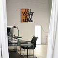 Decoratiune de perete, Do What You Love, lemn/metal, 54 x 58 cm, negru/maro