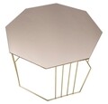 Masuta pentru cafea, Mauro Ferretti, Octagon, Ø 70 x 45 cm, fier/sticla, auriu/bronz