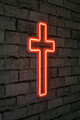 Decoratiune luminoasa LED, Cross Sign, Benzi flexibile de neon, DC 12 V, Rosu