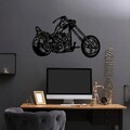 Decoratiune de perete, Motorcycle, Metal, Dimensiune: 70 x 44 cm, Negru