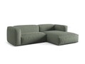 Coltar modular dreapta 2 locuri, Martina-169, Micadoni Home, 283x176x75 cm, tesatura structurata catifelata, verde muschi