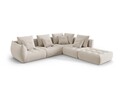 Coltar modular dreapta 4 locuri, Bloom-184, Micadoni Home, 316x310x95 cm, catifea, ecru