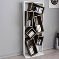 Corp biblioteca, Zena Home, Carmen, 63x153.6x24 cm, PAL, Alb/Maro