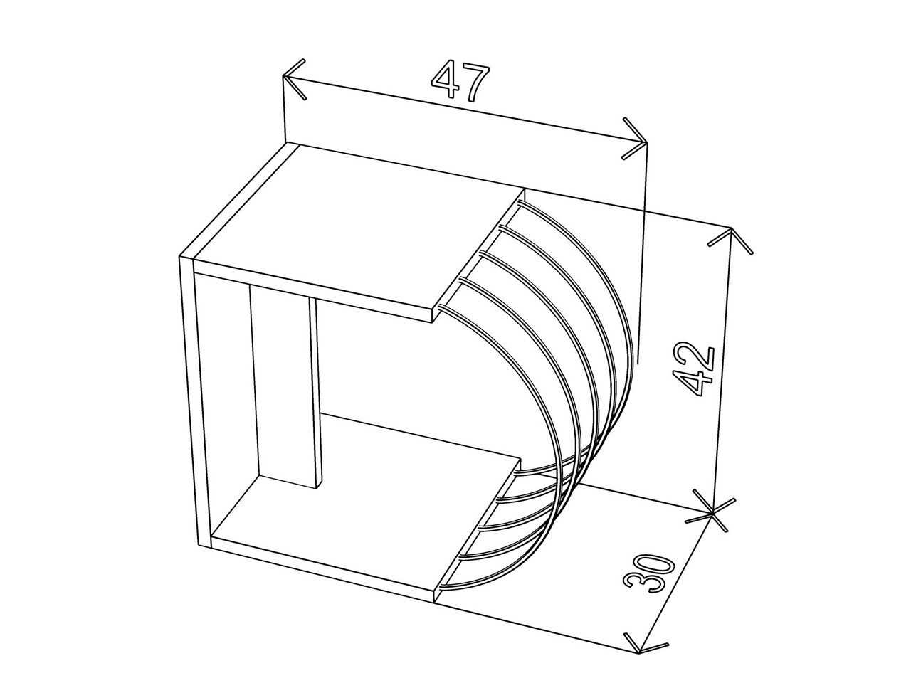 Set 4 Masute De Cafea Rafevi Case, 47 X 30 X 42 Cm, PAL/metal, Alb/albastru