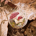 Glob Mushroom, Decoris, 8 cm, sticla, multicolor