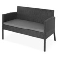 Set mobilier pentru gradina/terasa, 4 piese, Laredo, otel, negru/gri