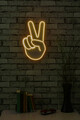 Decoratiune luminoasa LED, Victory Sign, Benzi flexibile de neon, DC 12 V, Galben