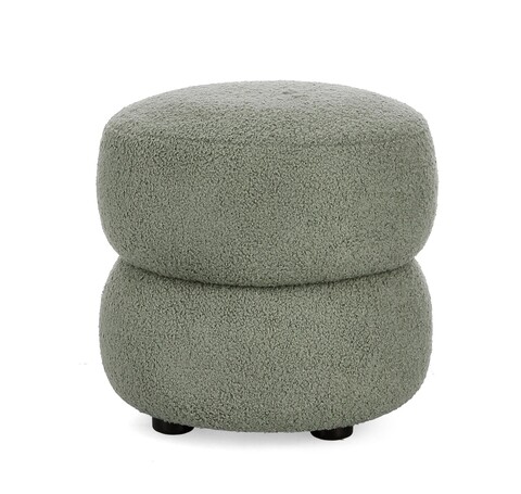 Taburet Gabby, Bizzotto, D41x39 cm, poliester Boucle, verde sage