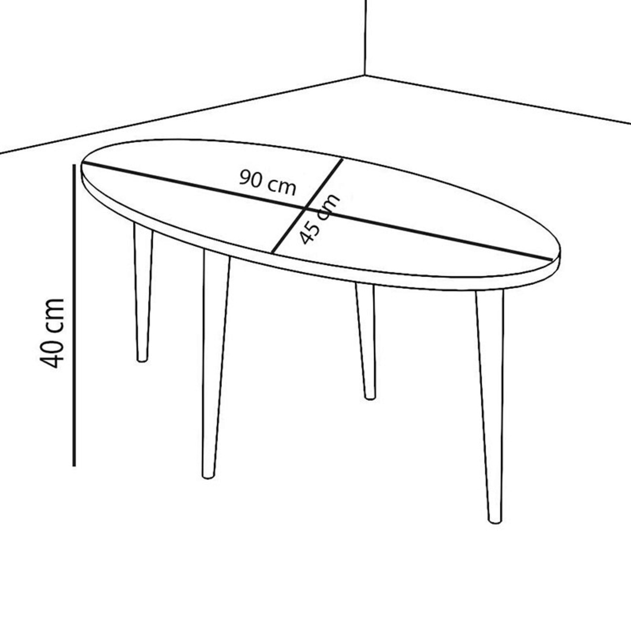 Masuta de cafea Barton, Pakoworld, 90x45x40 cm, PAL melaminat, alb/maro