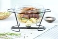 Chafing dish / Vas termorezistent cu incalzitor Saule, Ambition, 4 L, sticla, suport negru