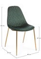 Scaun Terry, Bizzotto, catifea, 48x55x85 cm, verde inchis