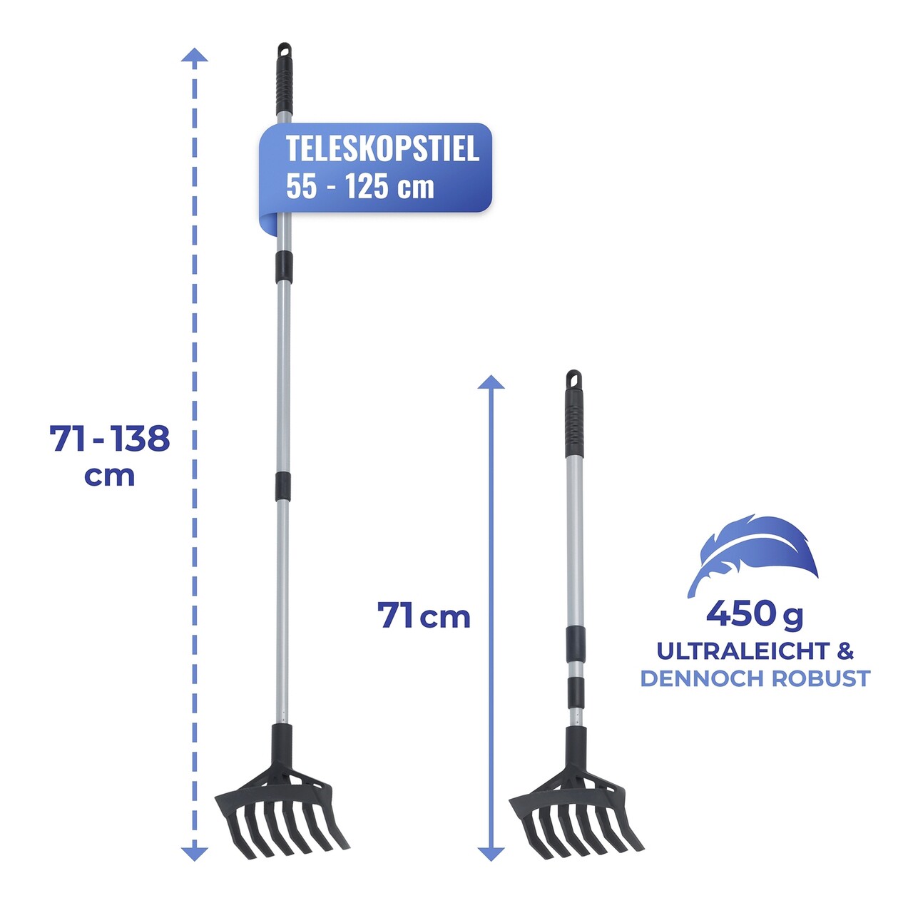 Sapa de gradina si cultivator 2 in 1 Maximex, Garden, 17x71 cm, otel, negru/gri