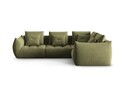 Coltar modular dreapta 3 locuri, Bloom-184, Micadoni Home, 316x216x95 cm, catifea, verde deschis