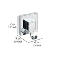 Set 2 suporturi pentru prosoape autoadezive, Wenko, Quadro Vacuum-Loc®, 6 x 7 x 5 cm, inox/plastic