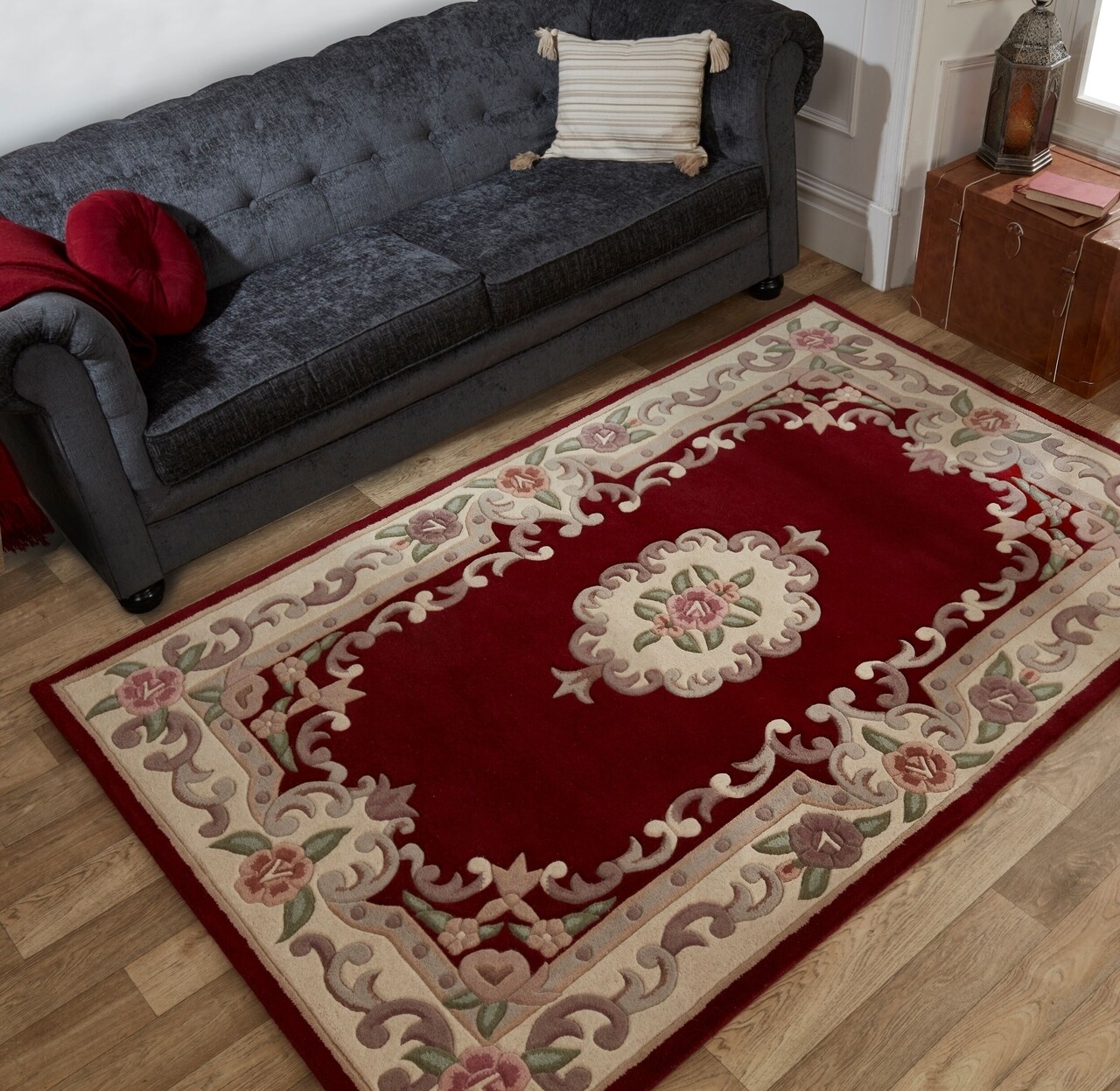 Covor Aubusson Red, Flair Rugs, 120x180 cm, lana, rosu