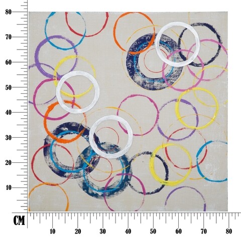 Tablou decorativ Floating Circles -A, Mauro Ferretti, 80x80 cm, canvas pictat manual