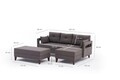 Coltar extensibil pe dreapta Comfort, Balcab Home, 205x80x80 cm, lemn, maro