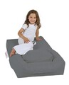 Set fotoliu si taburet pentru copii, Bean Bag, Ferndale, 65x50x40 cm, poliester impermeabil, gri fumuriu