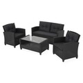 Set mobilier pentru gradina, Touloh, 4 piese, negru