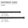 Bara pentru perdea de dus Rod, Wenko, 2x110-185 cm, aluminiu/cauciuc, negru