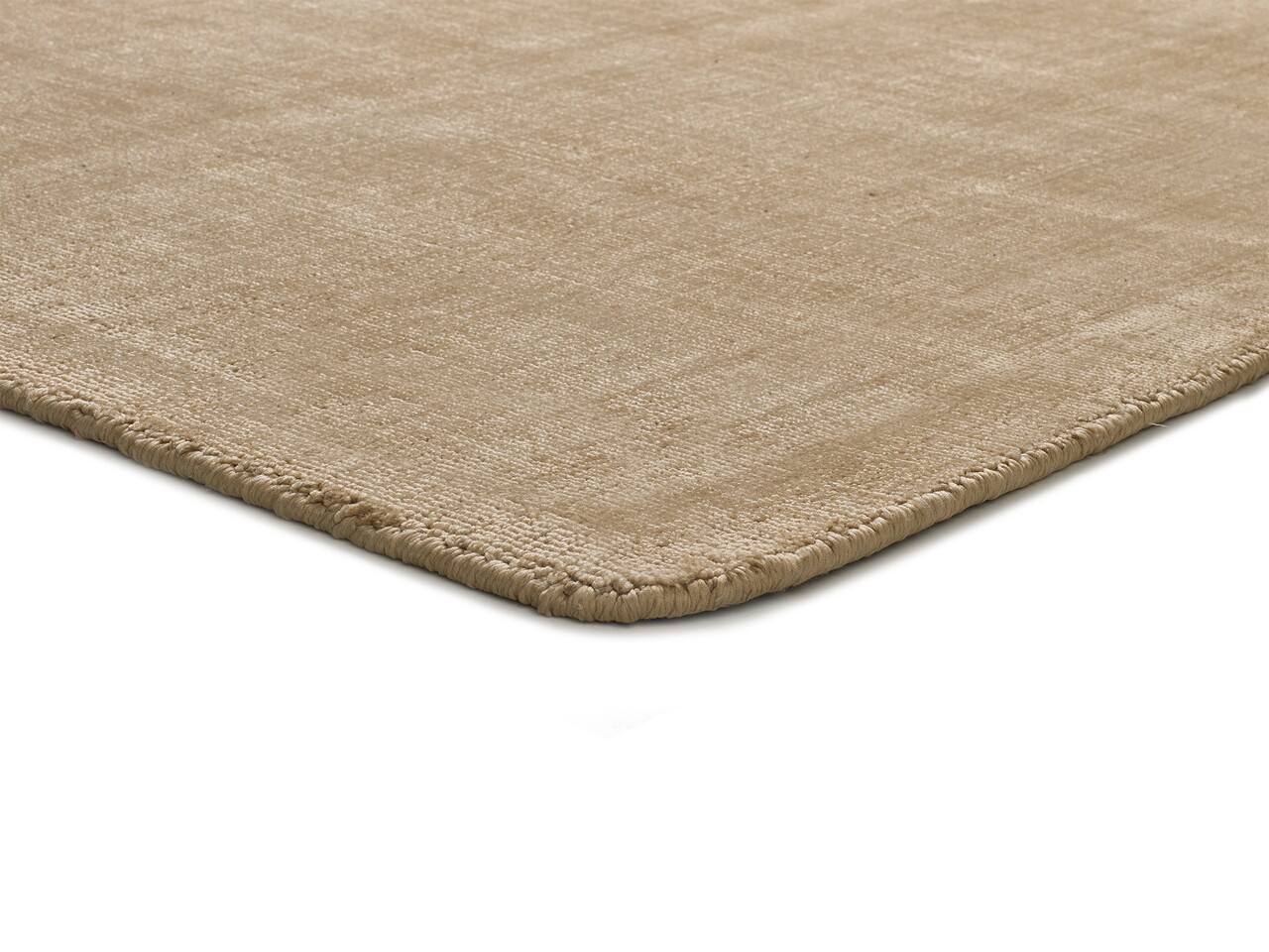 Covor Lucrat Manual, Viscose Liso 02 Beige, 60 X 110 Cm, 100% Poliester, Bej