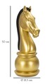 Statueta decorativa / Piesa de sah Cal, Gold Horse, Mauro Ferretti, Ø18.5 x 50 cm, polirasina, auriu/negru