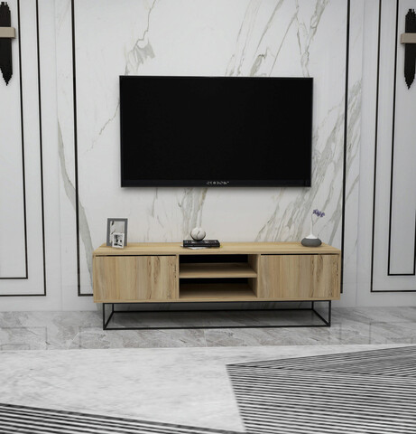 Comoda TV, Kalune Design, Escape 140, 140x50x40cm, Simțit / Negru