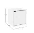 Raft modular Composite Cube W-Door, Bizzotto, 35x35x35 cm, PAL/MDF, alb