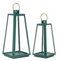 Set 2 felinare Grent, Mauro Ferretti, 25x25x57 cm, fier/sticla, verde/auriu