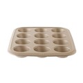 Tava de copt pentru 12 briose BergHOFF, Leo Balance, 46.5 x 35 cm, Ø8 cm, otel carbon, invelis antiaderent, bej