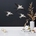 Decoratiune de perete, Flying Swallow, Poliester, Alb/Negru