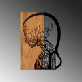 Decoratiune de perete, Tree Woman, 50% lemn/50% metal, Dimensiune: 43 x 58 cm, Nuc / Negru