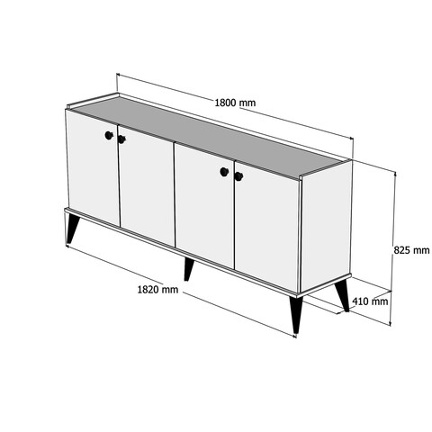 Bufet inferior Lidya, Almaren, 182x41x82.5 cn, maro