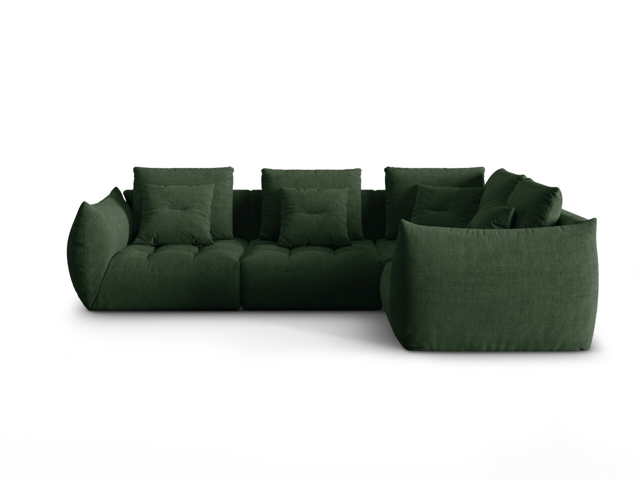 Coltar modular dreapta 3 locuri, Bloom-86, Micadoni Home, 316x216x95 cm, tesatura structurata, verde muschi - 1 | YEO