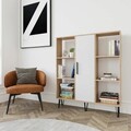 Corp biblioteca, Zena Home, Peoria, 120x123.6x25 cm, PAL, Stejar / Alb