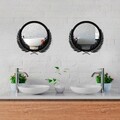 Oglinda decorativa, Palm Mirror S, Metal, Dimensiune: 35 x 34 cm, Negru