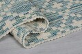 Covor Lella, Flair Rugs, 60x200 cm, bumbac, ivoar/teal