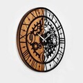 Ceas de perete, Wooden Clock, Lemn/metal, ø56 cm, Nuc / Negru