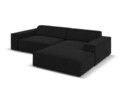 Coltar modular dreapta 3 locuri, Jodie, Micadoni Home, BL, 224x166x70 cm, catifea, negru