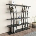 Corp biblioteca, Zena Home, Adar, 120x120x25 cm, PAL, Negru