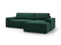 Coltar extensibil dreapta 3 locuri cu lada depozitare, Jodie-78, Micadoni Home, 246x151x86 cm, tesatura structurata, verde