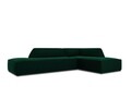 Coltar dreapta 4 locuri, Ruby, Micadoni Home, BL, fara cotiera, 273x180x69 cm, catifea, verde bottle