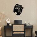 Decoratiune de perete, My Roots Are Gorgeous, Metal, Dimensiune: 62 x 70 cm, Negru