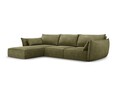 Coltar stanga 4 locuri, Kaelle, Micadoni Home, BL, 308x171x85 cm, poliester chenille, verde