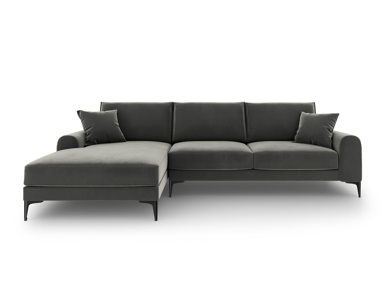 Coltar stanga, Madara, Mazzini Sofas, 5 locuri, 254x182x90 cm, catifea, gri inchis - 1 | YEO