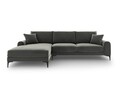 Coltar stanga, Madara, Mazzini Sofas, 5 locuri, 254x182x90 cm, catifea, gri inchis