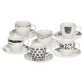 Set 6 cesti de ceai cu farfurie Iris Zenith, Tognana Porcellane, 200 ml, portelan New Bone China, multicolor