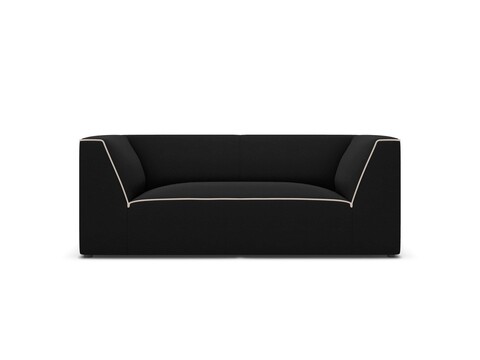 Canapea 2 locuri, Ruby, Micadoni Home, BL, 174x93x69 cm, tesatura chenille, negru/bej